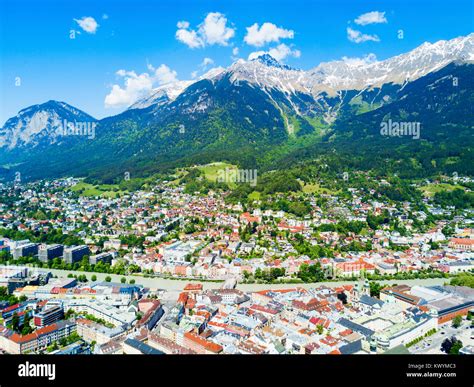 Innsbruck And Alps Mountains Aerial Panoramic View Innsbruck Is The