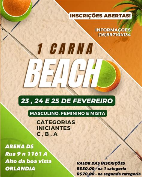 Informações do Torneio 1 Torneio Carna Beach Arena DS LetzPlay