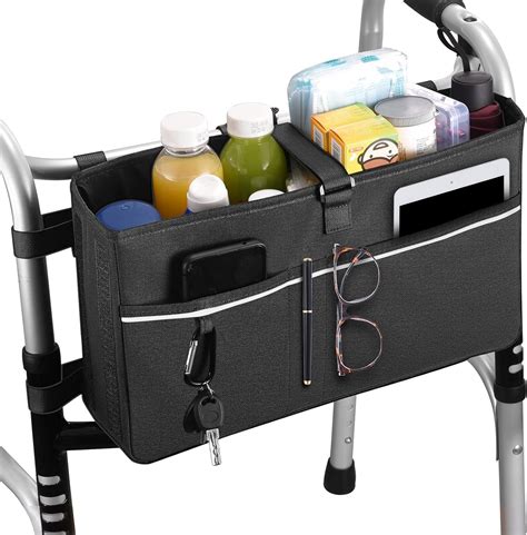 Lunies Walker Basket Foldable Walker Bag With Cup Holder Large Capacity Walker