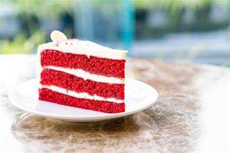 Premium Photo Red Velvet Cake On White Plate