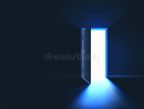 Open Door. Bright Light in Room through Open Door Stock Vector ...