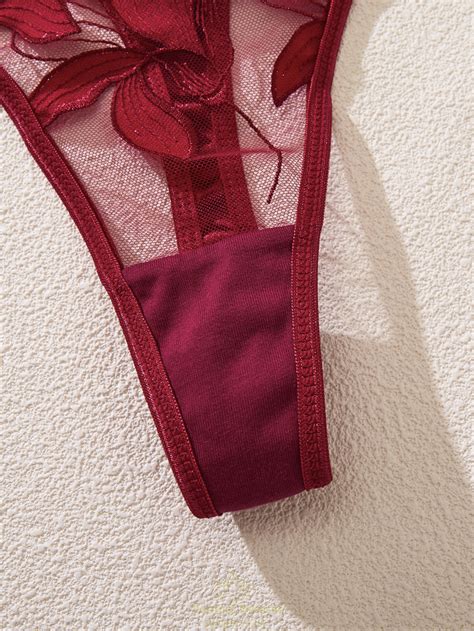 Green Fairy Lingerie Floral Valentine Charming Brief Panty Underwear Nighty Fancy Underwear