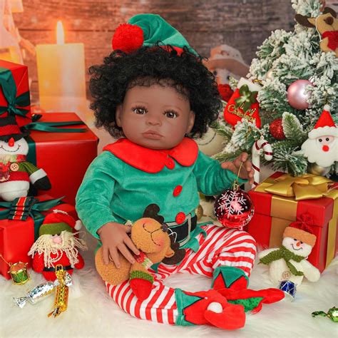 Babeside Christmas Reborn Baby Dolls Black 18 Inch Soft