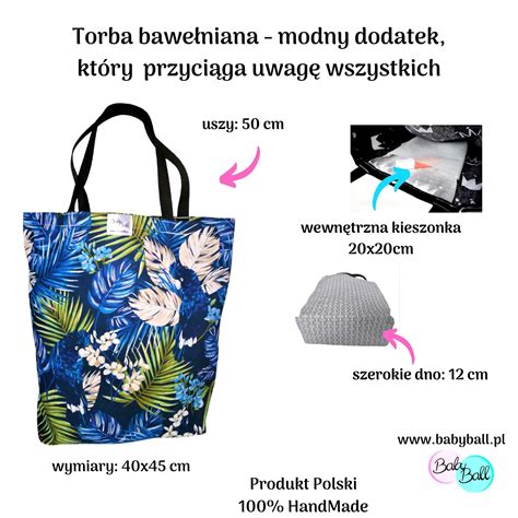 Torba na zakupy bawełniana siatka eko shopperka BabyBall