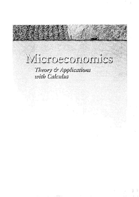 Pdf Micro Microeconomics Theory And Application With Calculus