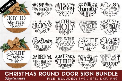 Christmas Door Hanger Svg Bundle So Fontsy