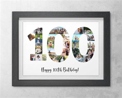 Personalized 100th Birthday Collage 100th Birthday Photo Collage 100 ...