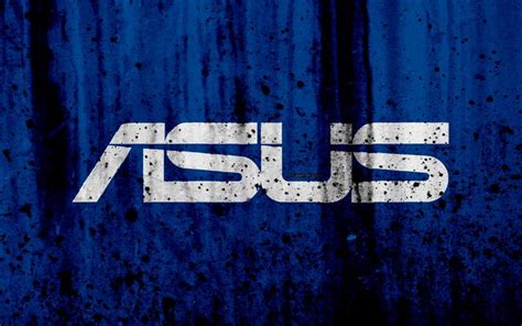 Download Wallpapers Asus Logo 4k Creative Grunge Blue Background