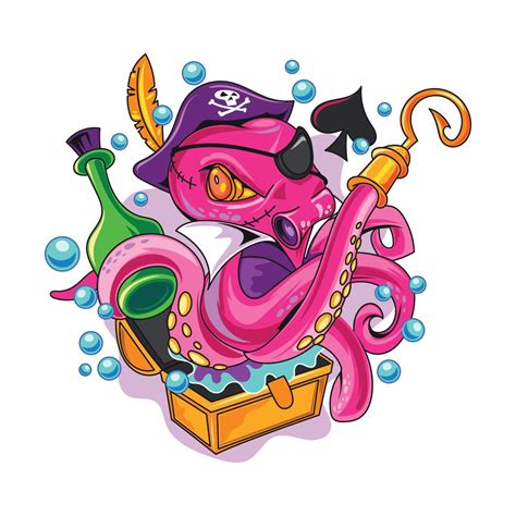 Octopus Pirate of New Skool Tattoos 223254 Vector Art at Vecteezy