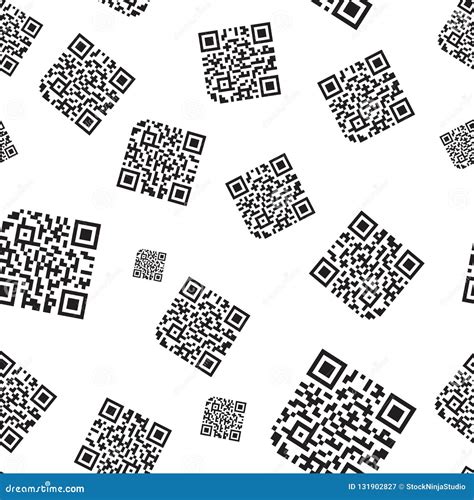 Seamless Qr Code Pattern Abstract Vector Background Stock Vector