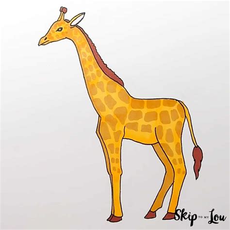 How To Draw A Giraffe Step By Step Tutorial Skip To My Lou