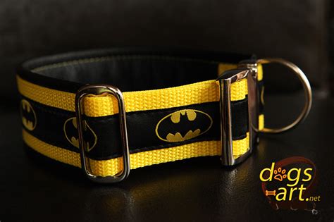 Dogs Big Dog Batman Easy Release Alu Buckle Leather Collar