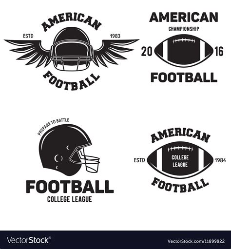 Retro vintage american football emblems set logos Vector Image