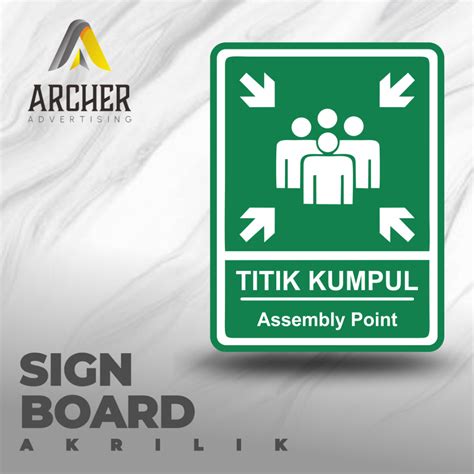 Jual Papan Penunjuk Sign Board Titik Kumpul Assembly Point Shopee