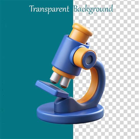 Premium PSD | A 3d microscope on transparent