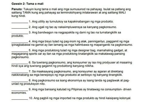 Panuto Tukuyin Kung Tama O Mali Ang Mga Pamantayan Sa Pagsulat Ng Hot