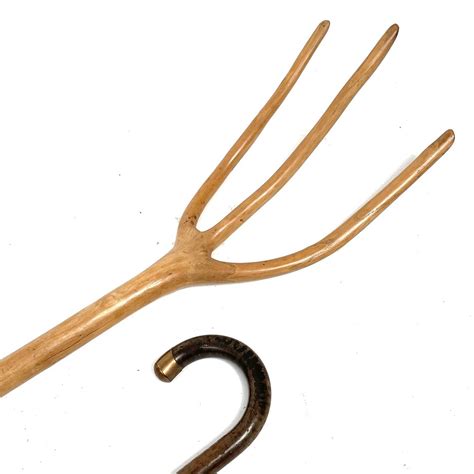 Lot 134 A Rustic Three Pronged Pitchfork Length