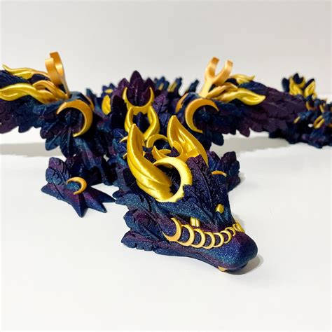 Giant 3D Dragon 3D Printed Articulated Lunar Wing Dragon Fidget Jumbo