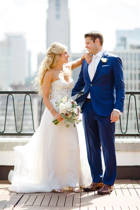 A Romantic Rooftop Wedding Against The Chicago Skyline