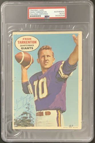 Fran Tarkenton Autographed Memorabilia | Signed Photo, Jersey ...