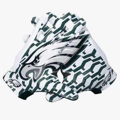 Mens Philadelphia Eagles Nike Midnight Green Vapor Fly Team Authentic Series Gloves