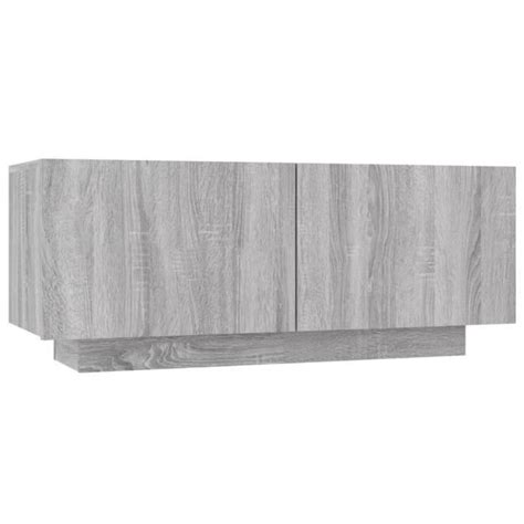 Meuble TV Sonoma gris 100x35x40 cm Bois d ingénierie S28388 Cdiscount