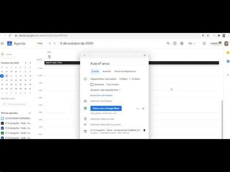 Como agendar reunião no meet pelo google agenda mais de uma turma