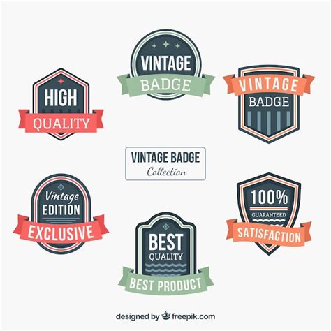 Colección de insignias vintage Vector Gratis