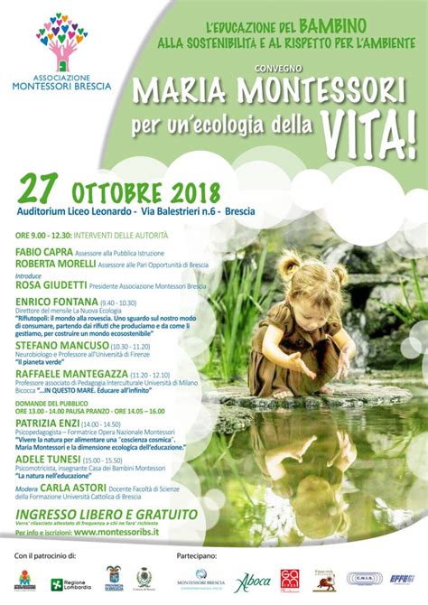 Associazione Montessori Brescia Convegno Maria Montessori Per Un’ecologia Della Vita L