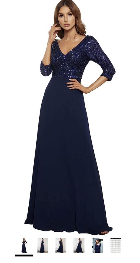 Ever Pretty Women S Elegant V Neck Long Sleeve Sequin Evening Party