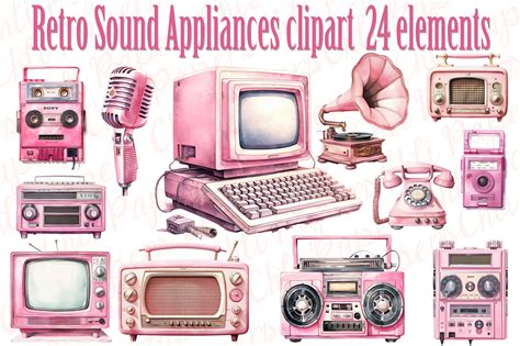 Retro Music Clipart,Vintage Music Retro Graphic by ChiliPapers ...