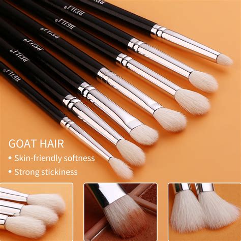 Beili Custom Logo Goat Hair Makeup Brush Set 20pcs Black Painted Wooden