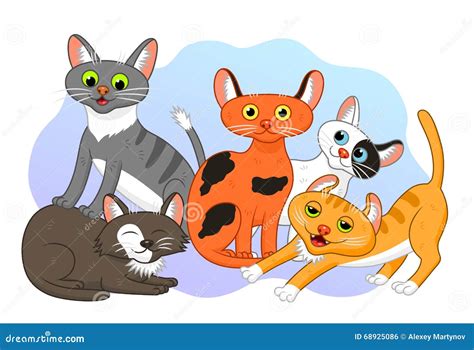 Cartoon Cats Stock Vector Illustration Of Kitten Animal 68925086