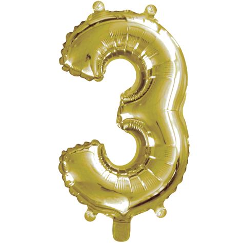 Way To Celebrate Party Gold Foil Balloon Number 3 1 Ct 16in