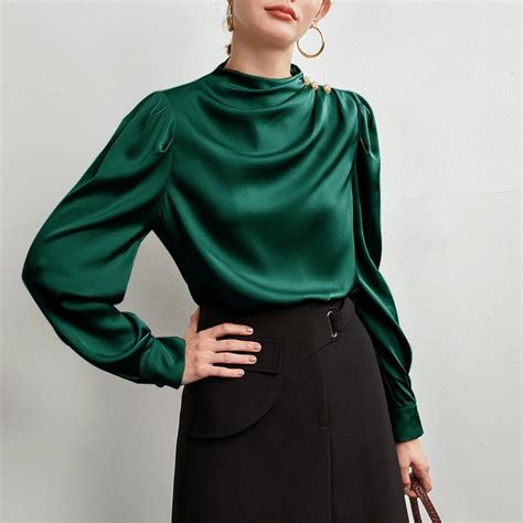 elegant silk blouse  womens  mulberry long silk pullover silk