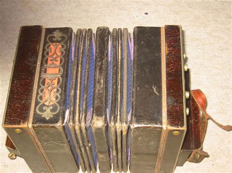 Very Old Small Concertina Bandoneon Bandonion Accordion Buttons