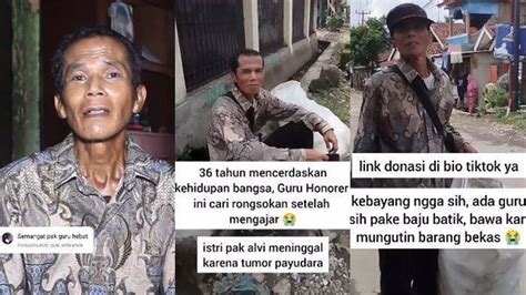 Momen Haru Pak Alvi Guru Honorer Yang Nyambi Jadi Pemulung Diberi