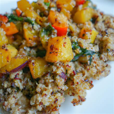 Veganes Quinoa mit gebratenem Gemüse Fetti de