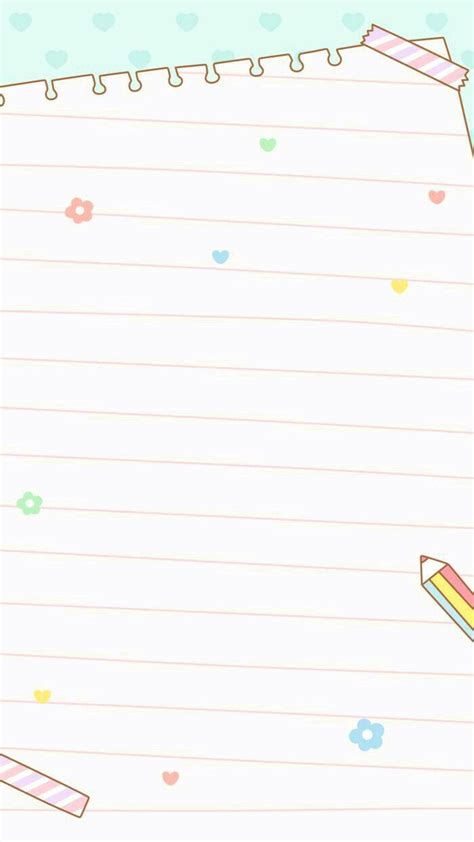 An Empty Notepad With Pencils And Hearts On The Bottom In Pastel Colors