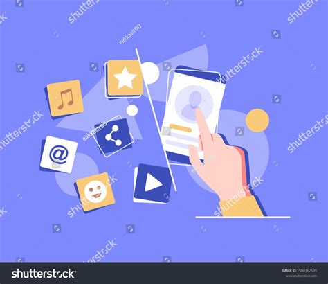 Social Media Concept Banner Flat Style Stock Vector Royalty Free 1580162695 Shutterstock