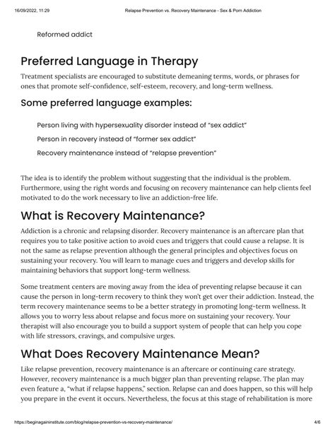 Ppt Relapse Prevention Vs Recovery Maintenance Sex And Porn