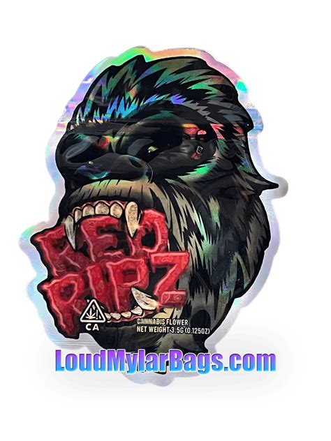 Red Ripz Mylar Bags 3.5g Diecut - Loud Mylar Bags
