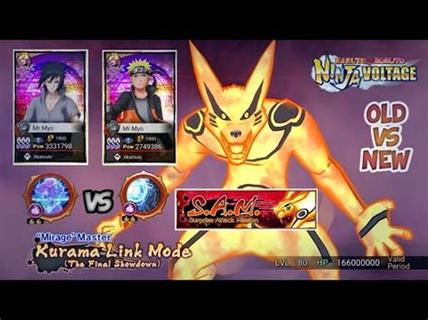 NxB NV SAM Mirage Master Kurama Link Mode Vs Sasuke Old LVL 15 And