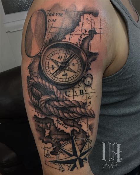 225 Compass Tattoos Let A Compass Tattoo Guide Your Way Compass Tattoo Tattoos Compass