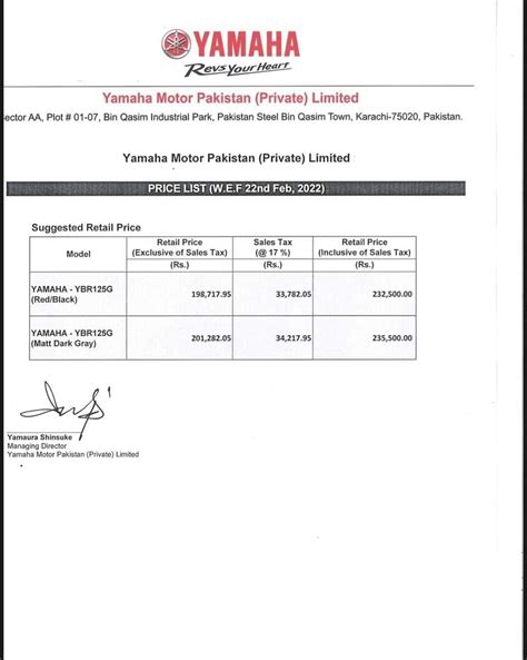 Yamaha Ybr 125g Gets Massive Price Hike In Pakistan Feb 2022 Incpak