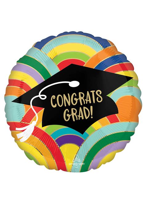 Rainbow Congrats Grad Foil Balloon — Party Britain