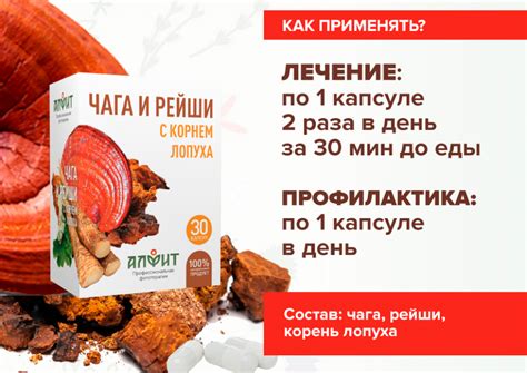 «Чага и рейши с корнем лопуха» 30 капсул по 400 мг, Алфит заказать по ...