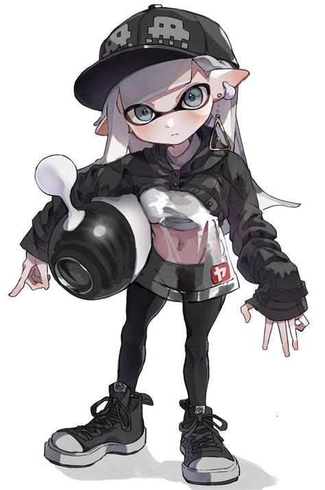 インクリング イカガールスプラトゥーン 「splatoon3 」やきそば🦑のイラスト