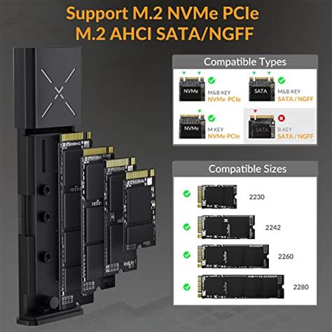 IDsonix M 2 NVMe SATA SSD Enclosure Adapter Tool Free Aluminum NVMe