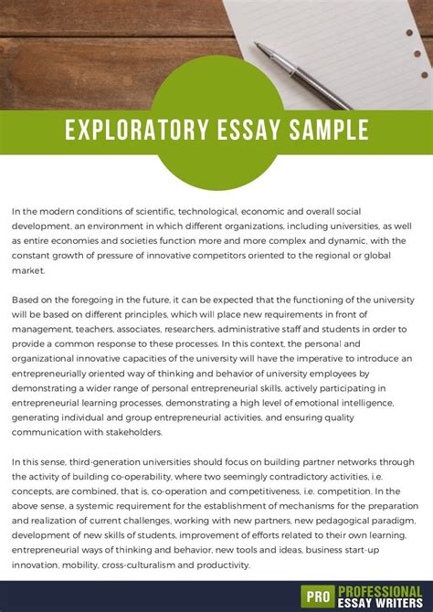 Sample Exploratory Essay